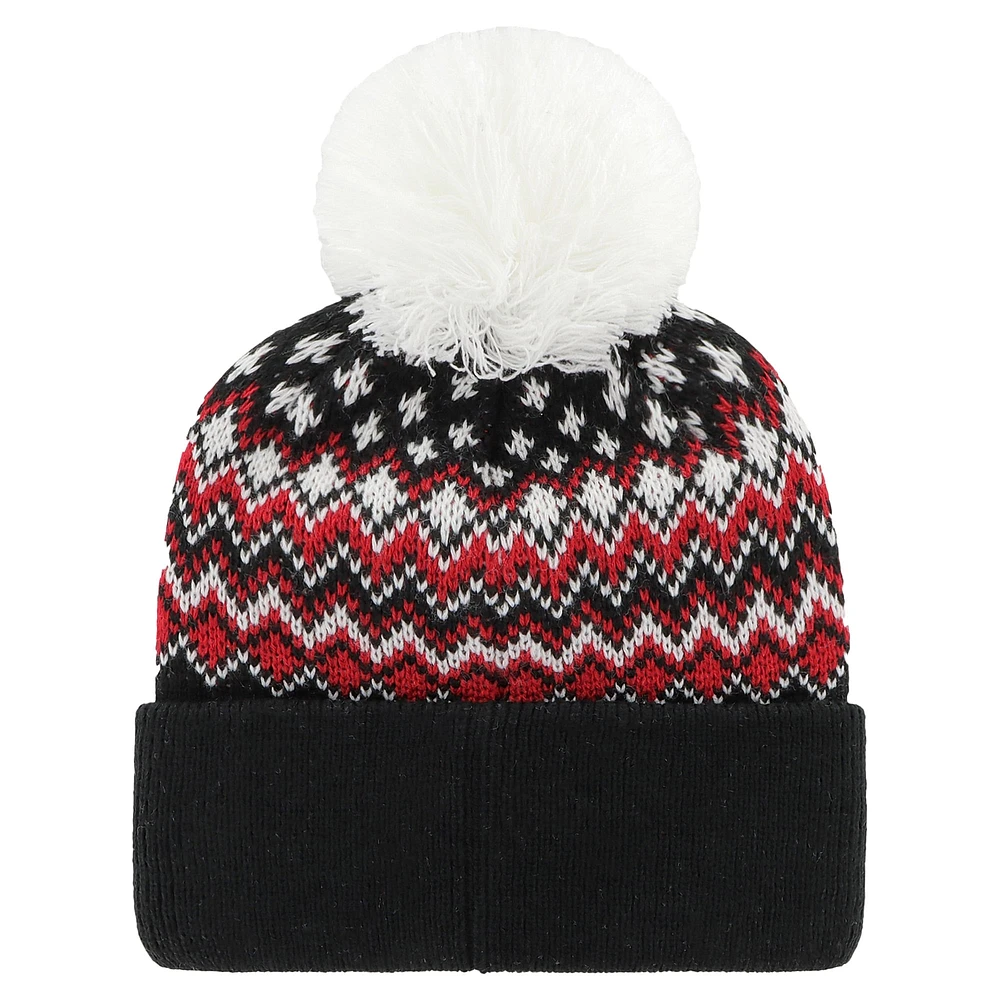 Women's '47 Black Atlanta Falcons Elsa Cuffed Knit Hat with Pom