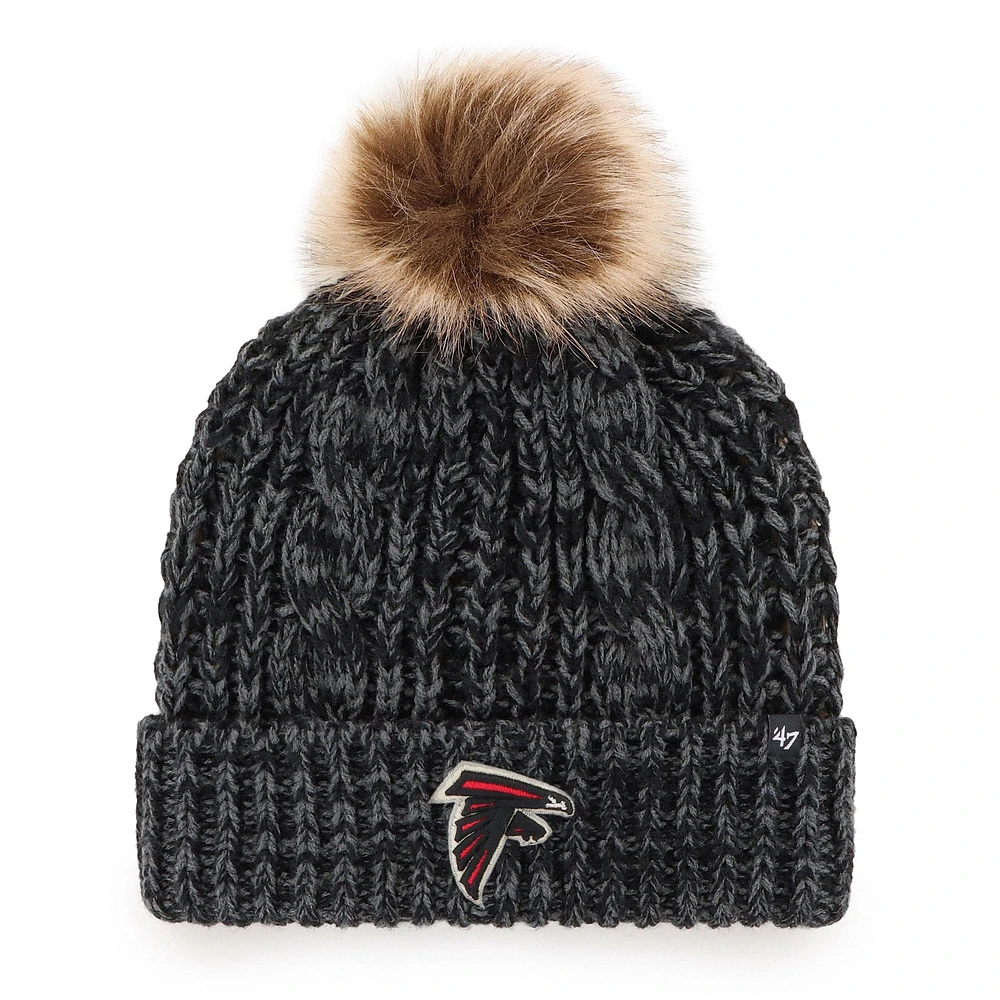 Bonnet tricoté à revers Meeko '47 noir pour femme des Falcons d'Atlanta avec pompon