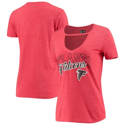 Atlanta Falcons 5th & Ocean by New Era Women's Choker Glitter Tri-Blend T-Shirt - Heathered Red