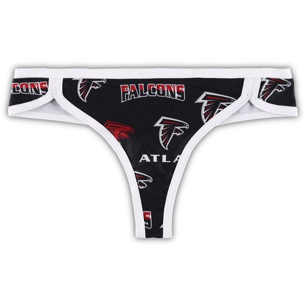 Women's Concepts Sport Black/White Atlanta Falcons Breakthrough Knit Thong