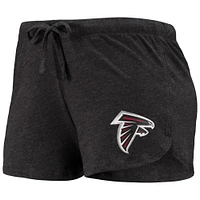 Women's Concepts Sport Black Atlanta Falcons Meter Knit Long Sleeve Raglan Top & Shorts Sleep Set