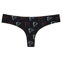 Women's Concepts Sport Black Atlanta Falcons Record Allover Print Knit Thong