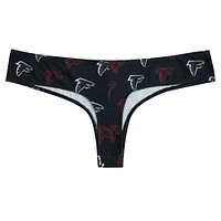 Women's Concepts Sport Black Atlanta Falcons Record Allover Print Knit Thong