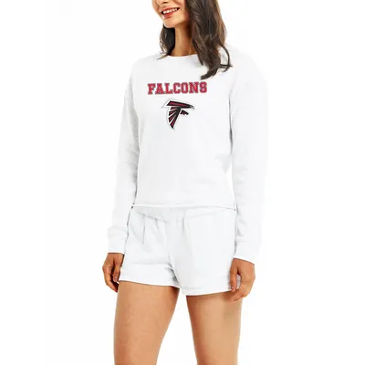 Atlanta Falcons Concepts Sport Women's Crossfield Long Sleeve Top & Shorts Set - Cream