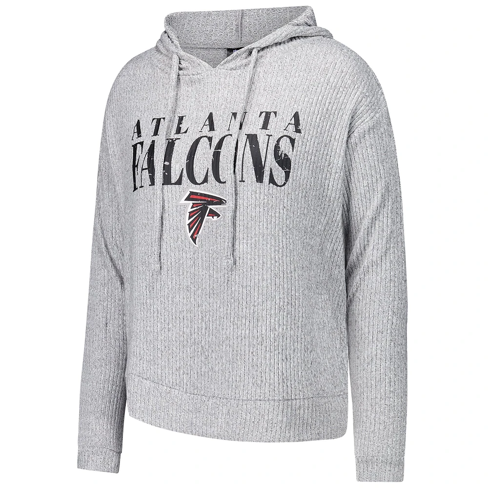 Women's Concepts Sport Gray Atlanta Falcons Juniper Long Sleeve Hoodie T-Shirt & Shorts Set