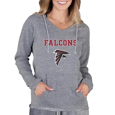 Atlanta Falcons Concepts Sport Women's Mainstream Hooded Long Sleeve V-Neck Top - Gray