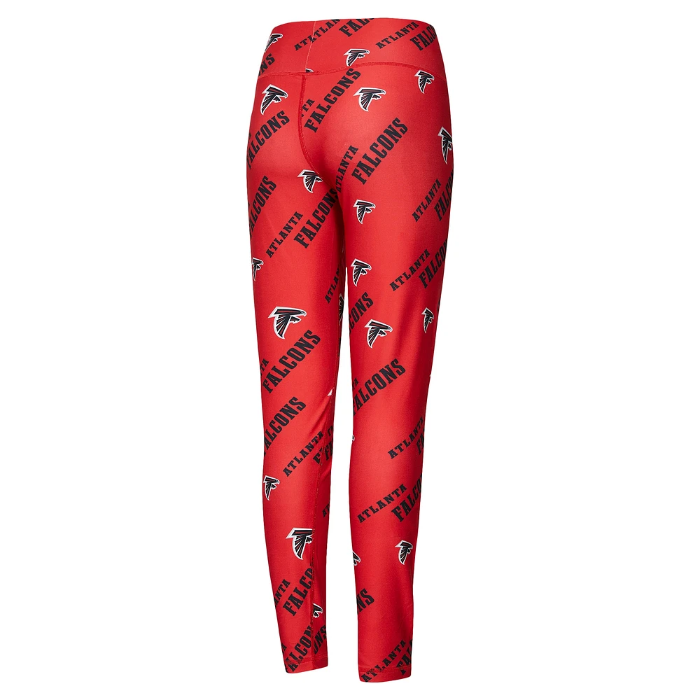 Women's Concepts Sport Red Atlanta Falcons Breakthrough Allover Print Knit Sleep Leggings