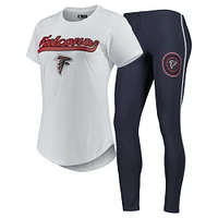 Concepts Sport Ensemble de nuit pour femme avec t-shirt et legging Atlanta Falcons Sonata Blanc/anthracite