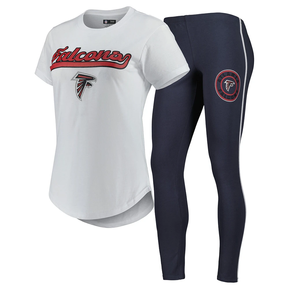 Concepts Sport Ensemble de nuit pour femme avec t-shirt et legging Atlanta Falcons Sonata Blanc/anthracite