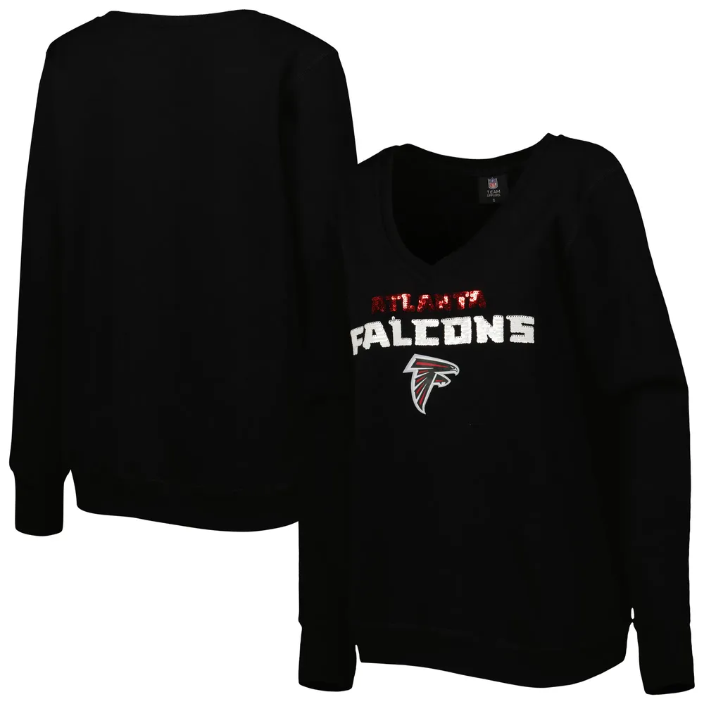 Lids Atlanta Falcons Cuce Women's Sequin Logo V-Neck Pullover Sweatshirt -  Black