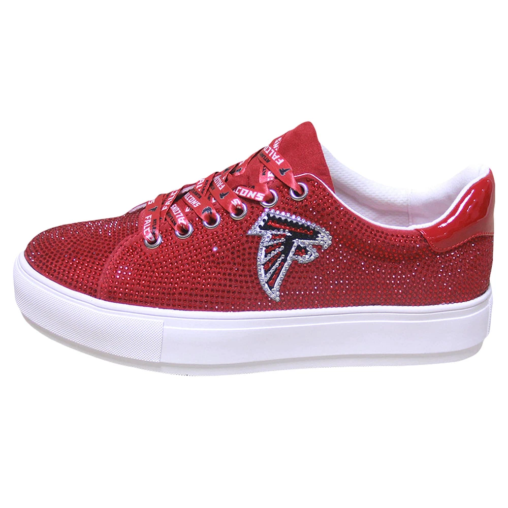 Women's Cuce Red Atlanta Falcons Team Color Crystal Sneakers