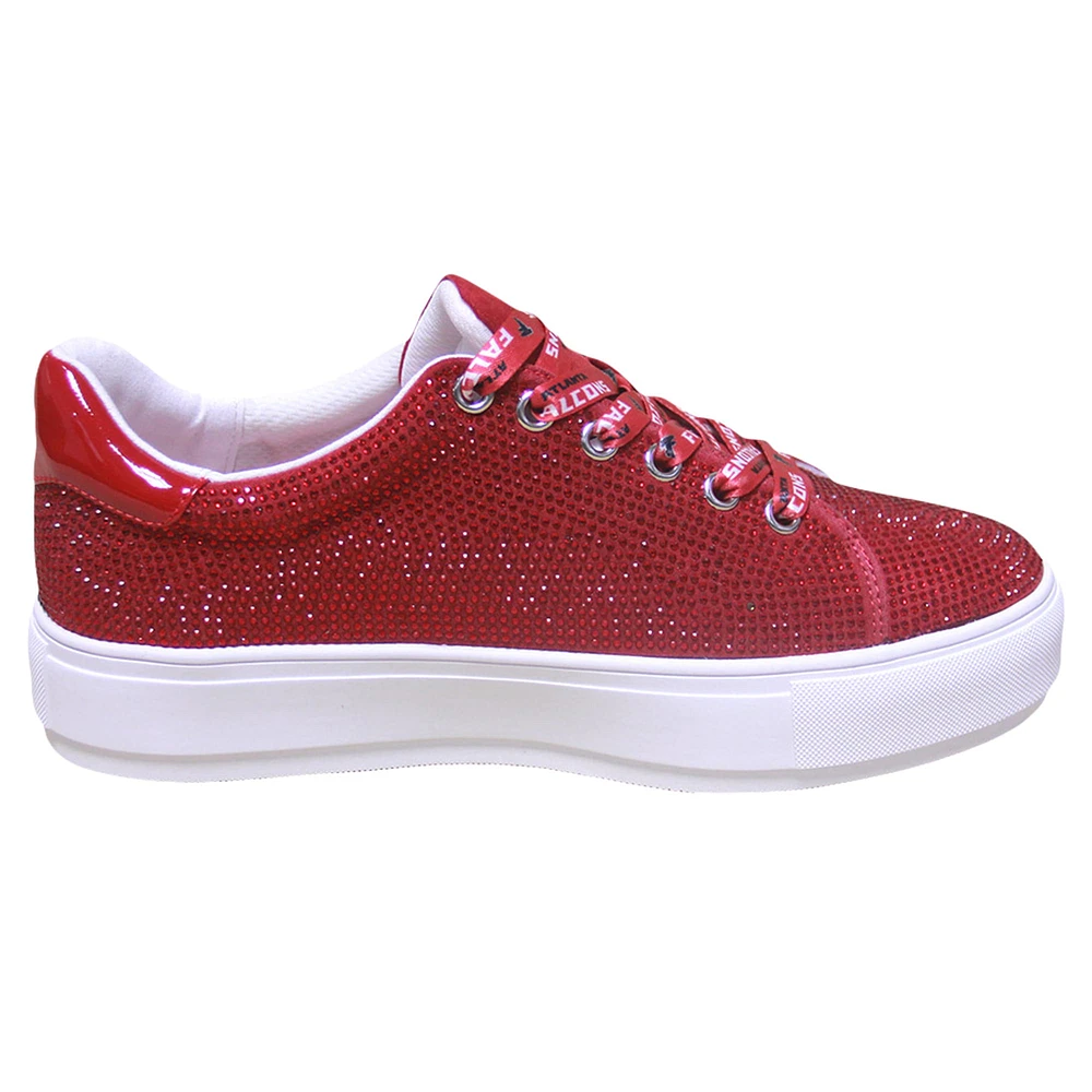 Women's Cuce Red Atlanta Falcons Team Color Crystal Sneakers