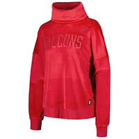 Women's DKNY Sport  Red Atlanta Falcons Deliliah Rhinestone Funnel Neck Pullover Sweatshirt