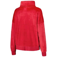 Sweat-shirt à col cheminée avec strass DKNY Sport rouge des Atlanta Falcons Deliliah pour femmes