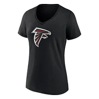 Women's Fanatics Bijan Robinson Black Atlanta Falcons Icon Name & Number V-Neck T-Shirt