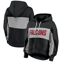 Sweat à capuche court léger et modeste pour femmes Fanatics Black Atlanta Falcons Filled Stat Sheet