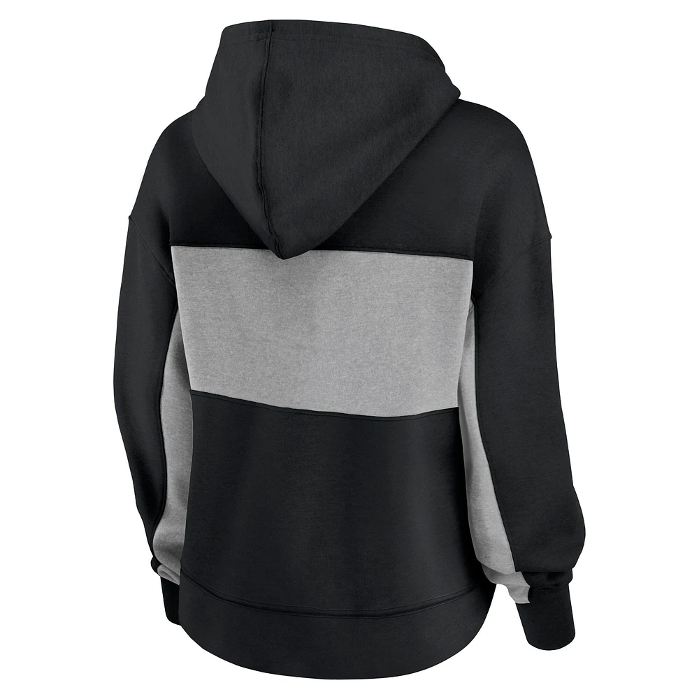 Sweat à capuche court léger et modeste pour femmes Fanatics Black Atlanta Falcons Filled Stat Sheet