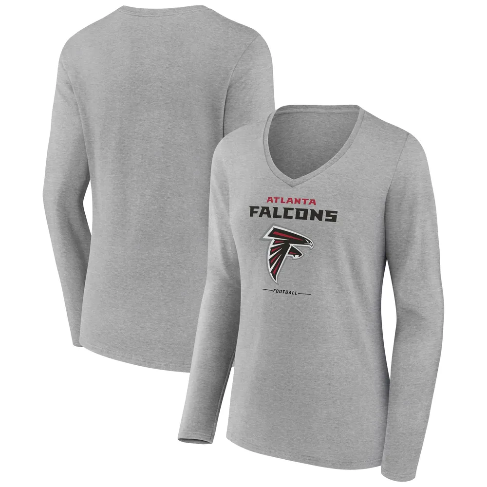 Lids Atlanta Falcons Fanatics Branded Women's Logo Team Lockup Long Sleeve  V-Neck T-Shirt - Heather Gray