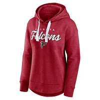 Women's Fanatics Heather Red Atlanta Falcons Set To Fly Pullover Hoodie