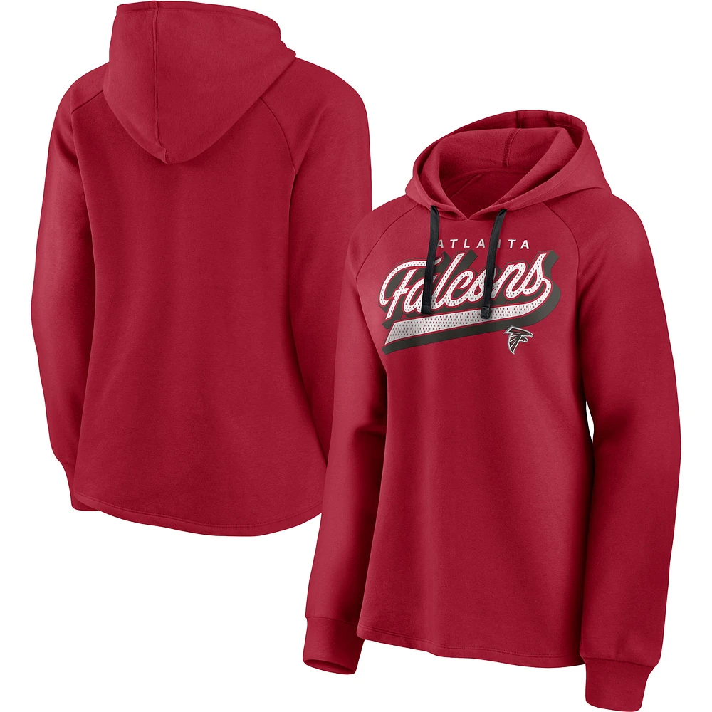 Women's Fanatics Red Atlanta Falcons First Contact Pullover - Hoodie