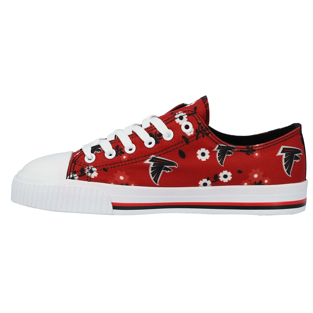 FOCO Red Atlanta Falcons Flower Canvas Allover Chaussures pour femmes