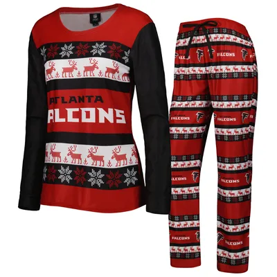 Atlanta Falcons FOCO Women's Holiday Ugly Pajama Set - Red