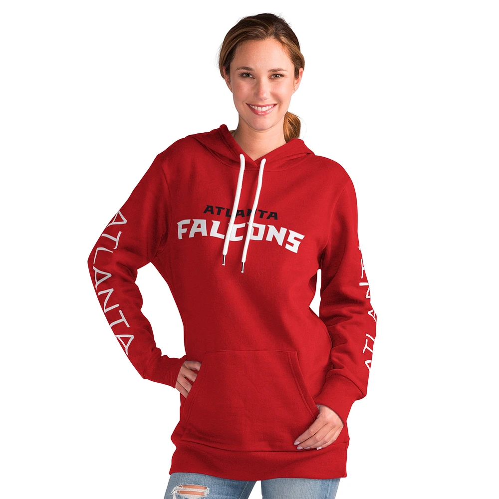 Women's G-III 4Her by Carl Banks Red Atlanta Falcons Extra Inning Pullover Hoodie