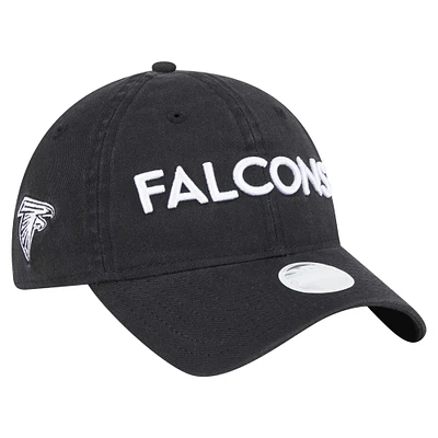 Casquette ajustable Cece 9TWENTY noire des Falcons d'Atlanta de New Era pour femme