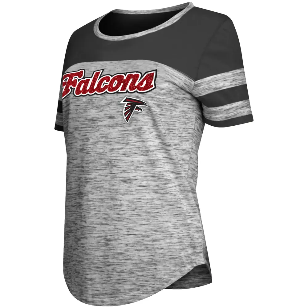 Atlanta Falcons New Era Women's Glitter Gel T-Shirt - Black