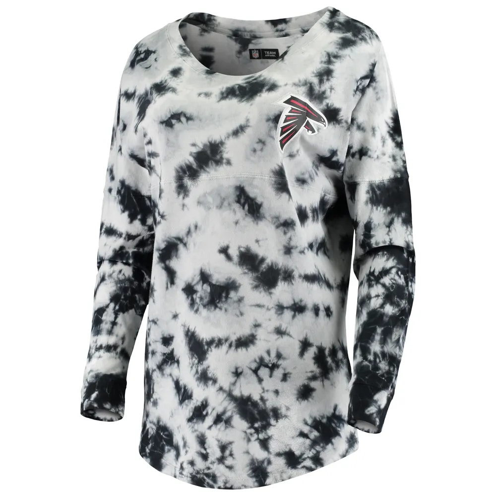 Atlanta Falcons New Era Women's Tie-Dye Long Sleeve T-Shirt - Black