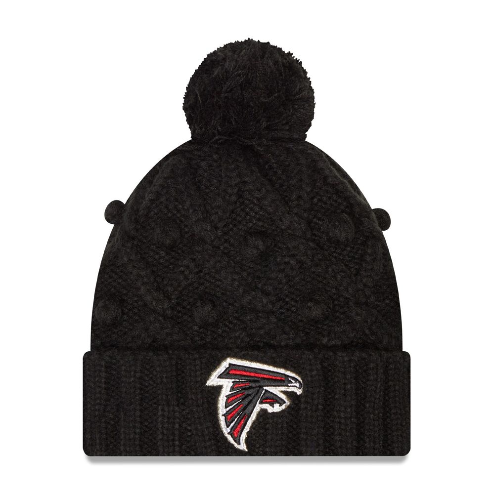 Women's New Era Black Atlanta Falcons Toasty Cuffed Pom Knit - Hat