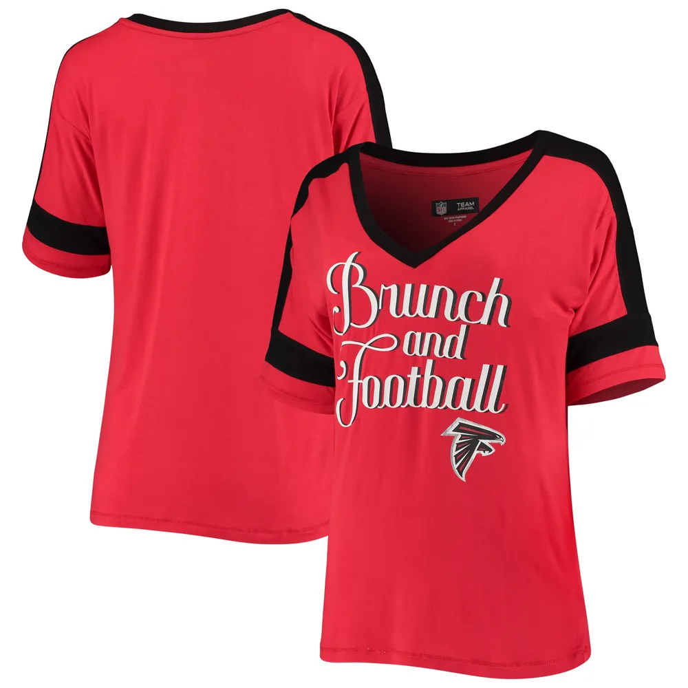 Atlanta Falcons New Era Women's Varsity Cold Shoulder T-Shirt - Red