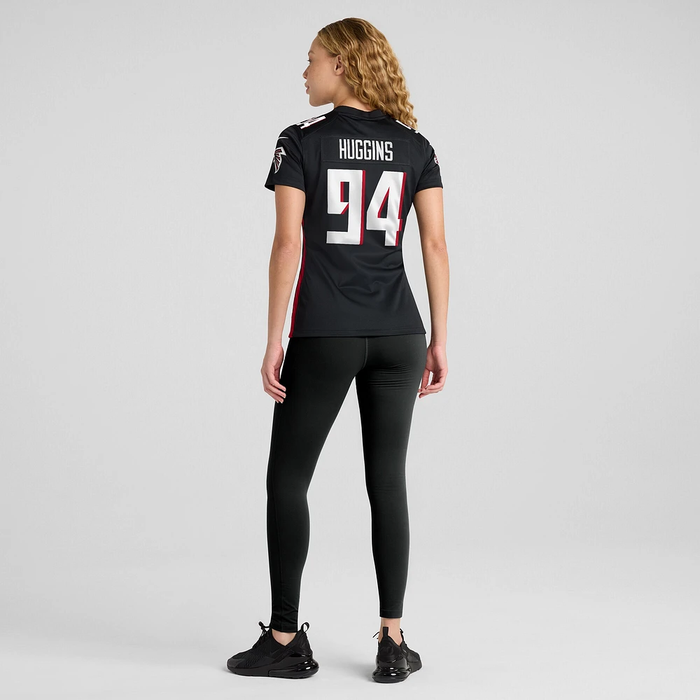 Maillot de match l'équipe Nike Albert Huggins des Atlanta Falcons pour femme, noir