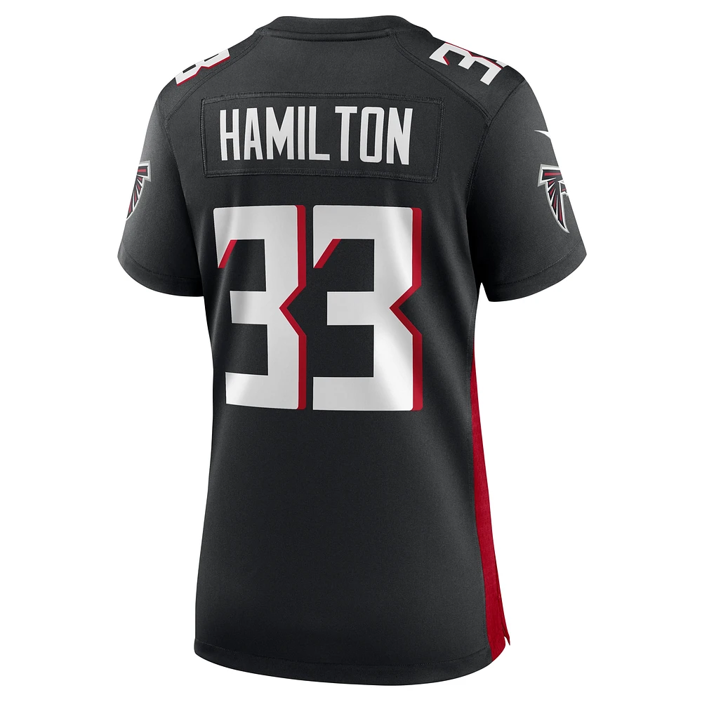 Maillot de match Nike Antonio Hamilton des Falcons d'Atlanta noir pour femme