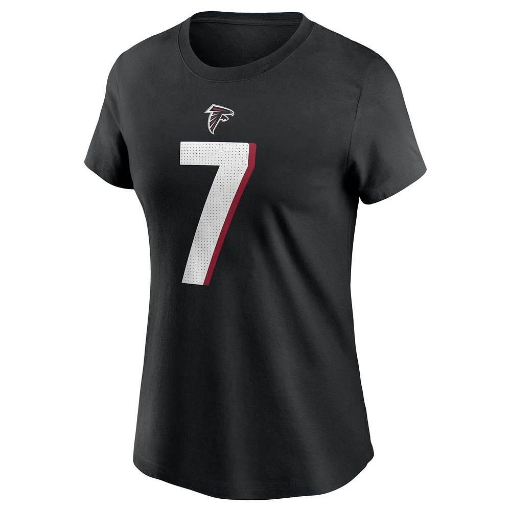 Women's Nike Bijan Robinson Black Atlanta Falcons  Player Name & Number T-Shirt