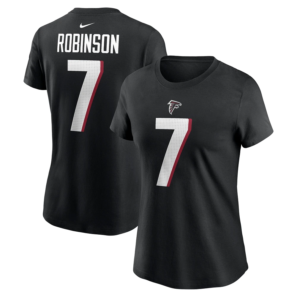 Women's Nike Bijan Robinson Black Atlanta Falcons  Player Name & Number T-Shirt