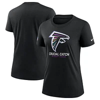 T-shirt Nike noir Atlanta Falcons 2024 NFL Crucial Catch Tri-Blend pour femme