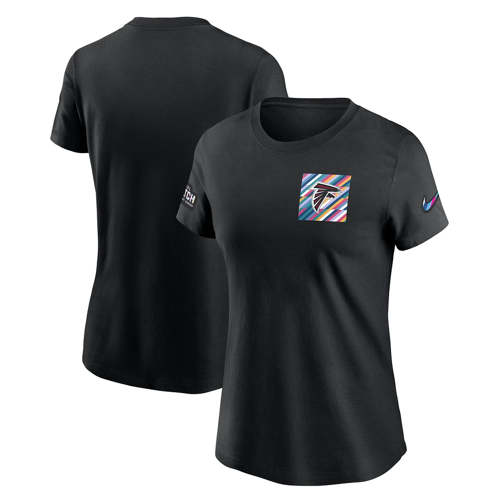 Women's Nike  Black Atlanta Falcons Crucial Catch Sideline Tri-Blend T-Shirt