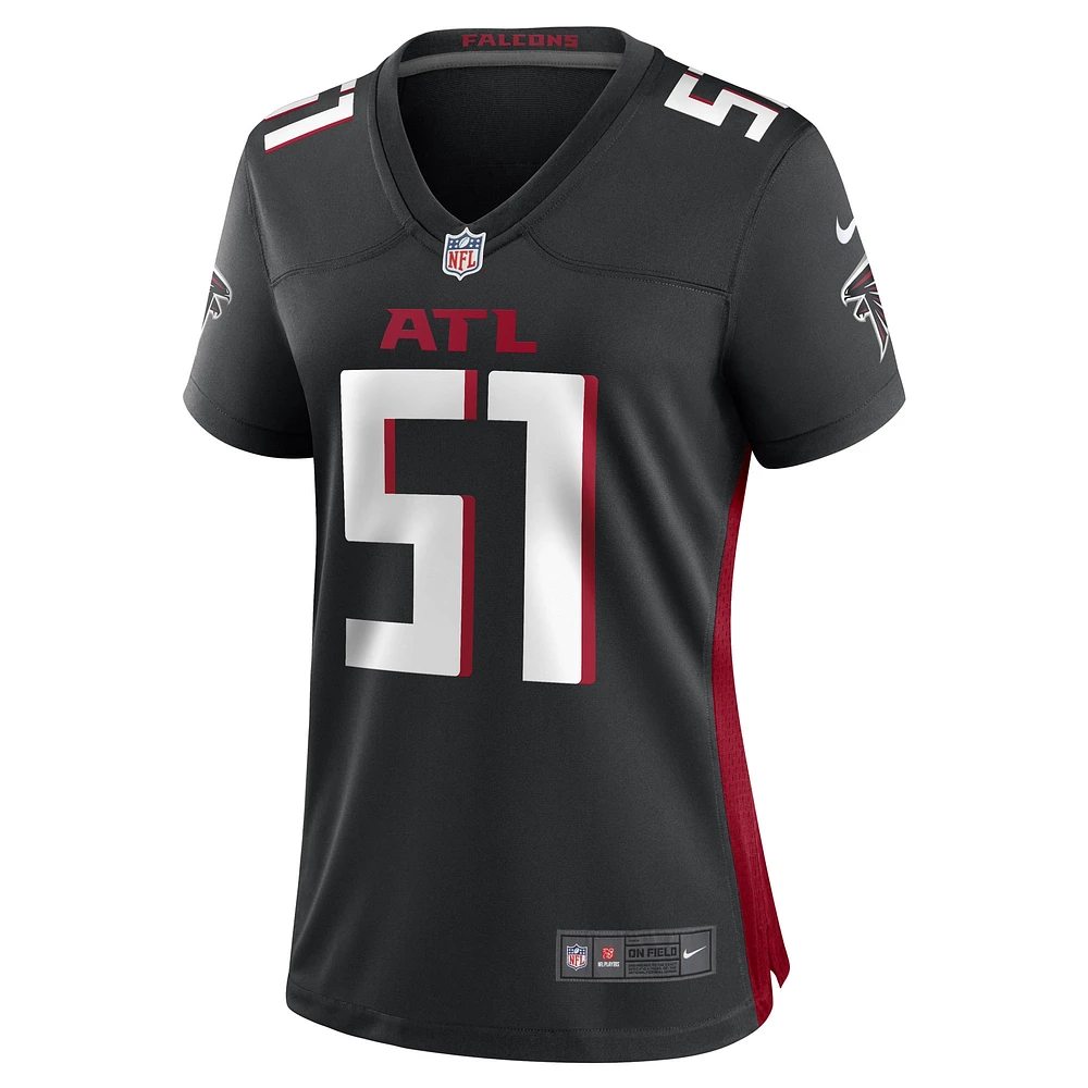 Maillot de joueur match des Falcons d'Atlanta Nike noir DeAngelo Malone pour femme