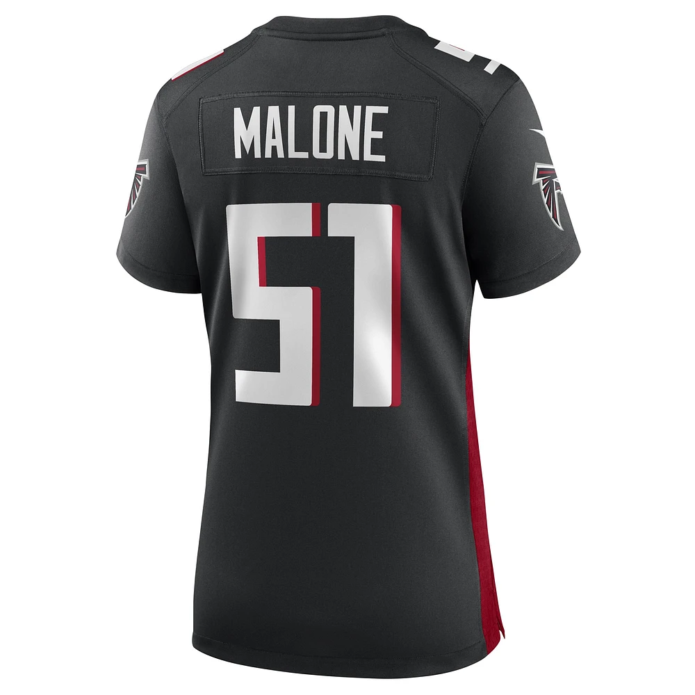 Maillot de joueur match des Falcons d'Atlanta Nike noir DeAngelo Malone pour femme