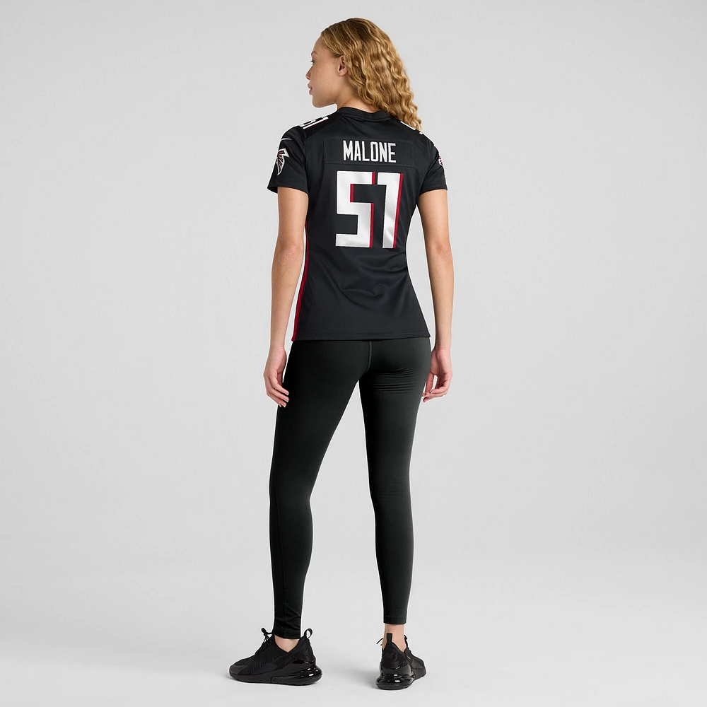 Maillot de joueur match des Falcons d'Atlanta Nike noir DeAngelo Malone pour femme