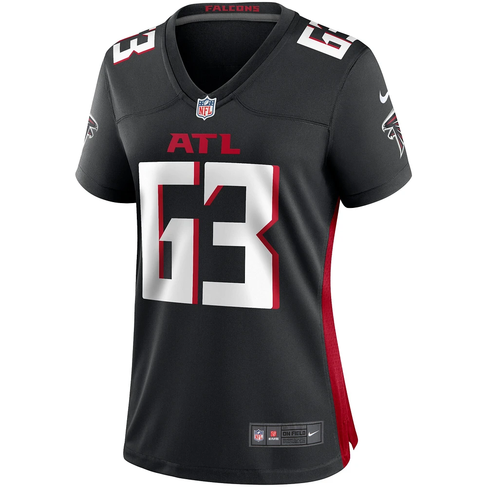 Maillot de match des Falcons d'Atlanta Nike Chris Lindstrom pour femme, noir