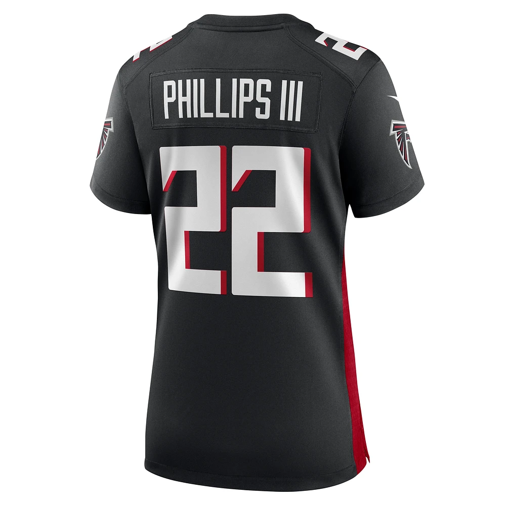 Maillot de match Nike Clark Phillips III noir pour femme des Falcons d'Atlanta