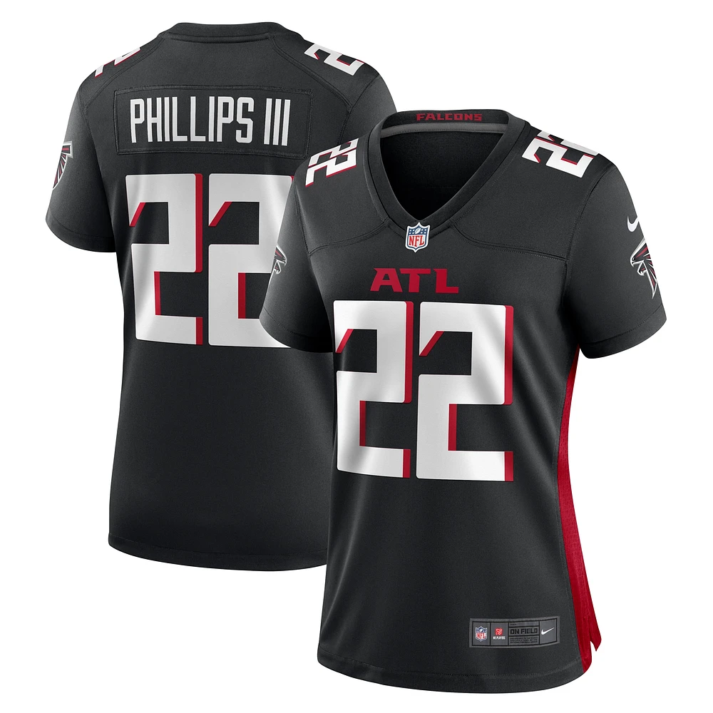 Maillot de match Nike Clark Phillips III noir pour femme des Falcons d'Atlanta