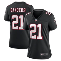 Maillot de match Nike Deion Sanders noir pour femme des Atlanta Falcons, joueur retraité remplaçant