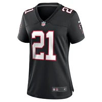 Maillot de match Nike Deion Sanders noir pour femme des Atlanta Falcons, joueur retraité remplaçant