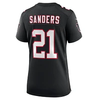 Maillot de match Nike Deion Sanders noir pour femme des Atlanta Falcons, joueur retraité remplaçant