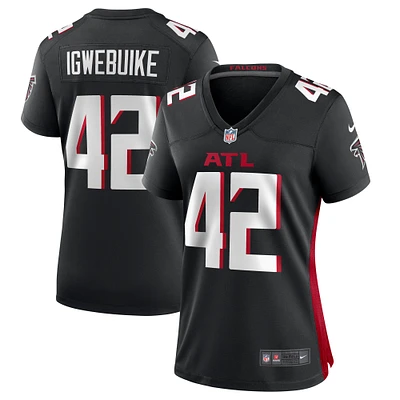 Maillot de match Nike Godwin Igwebuike des Atlanta Falcons pour femme, noir