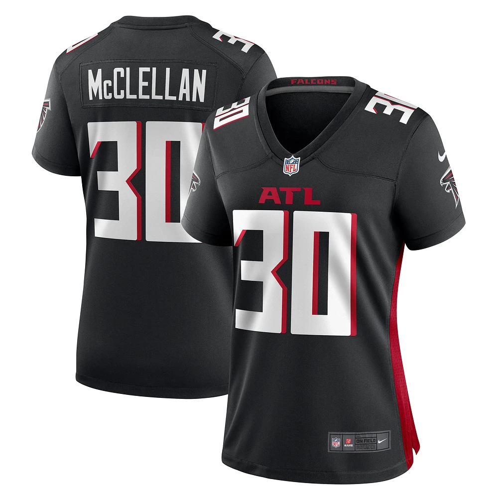 Maillot de match Nike Jase McClellan noir pour femme des Falcons d'Atlanta