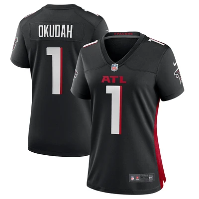 Maillot de joueur match des Falcons d'Atlanta Nike Jeff Okudah pour femme, noir